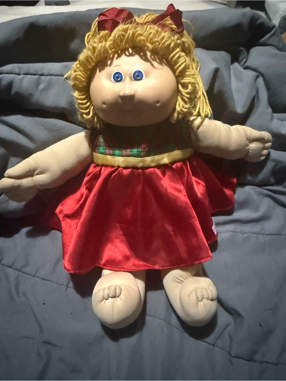 Vintage Cabbage Patch Kids Coleco Blonde Blue Eyes Christmas Doll
